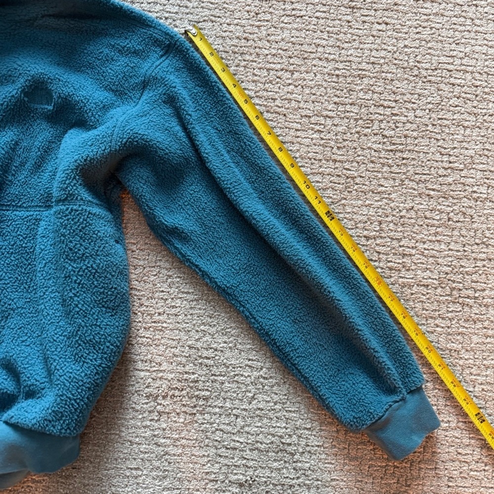 The North Face Teal Fleece Hoodie Pullover Womens Size L Cozy Relaxed Fit - Picture 7 of 10